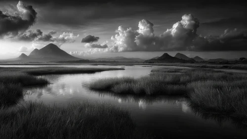 Clouds, Mountains, and Rice Fields.