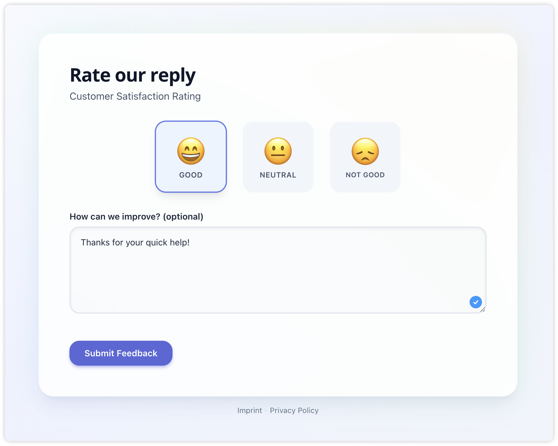 Customer Satisfaction Form EN