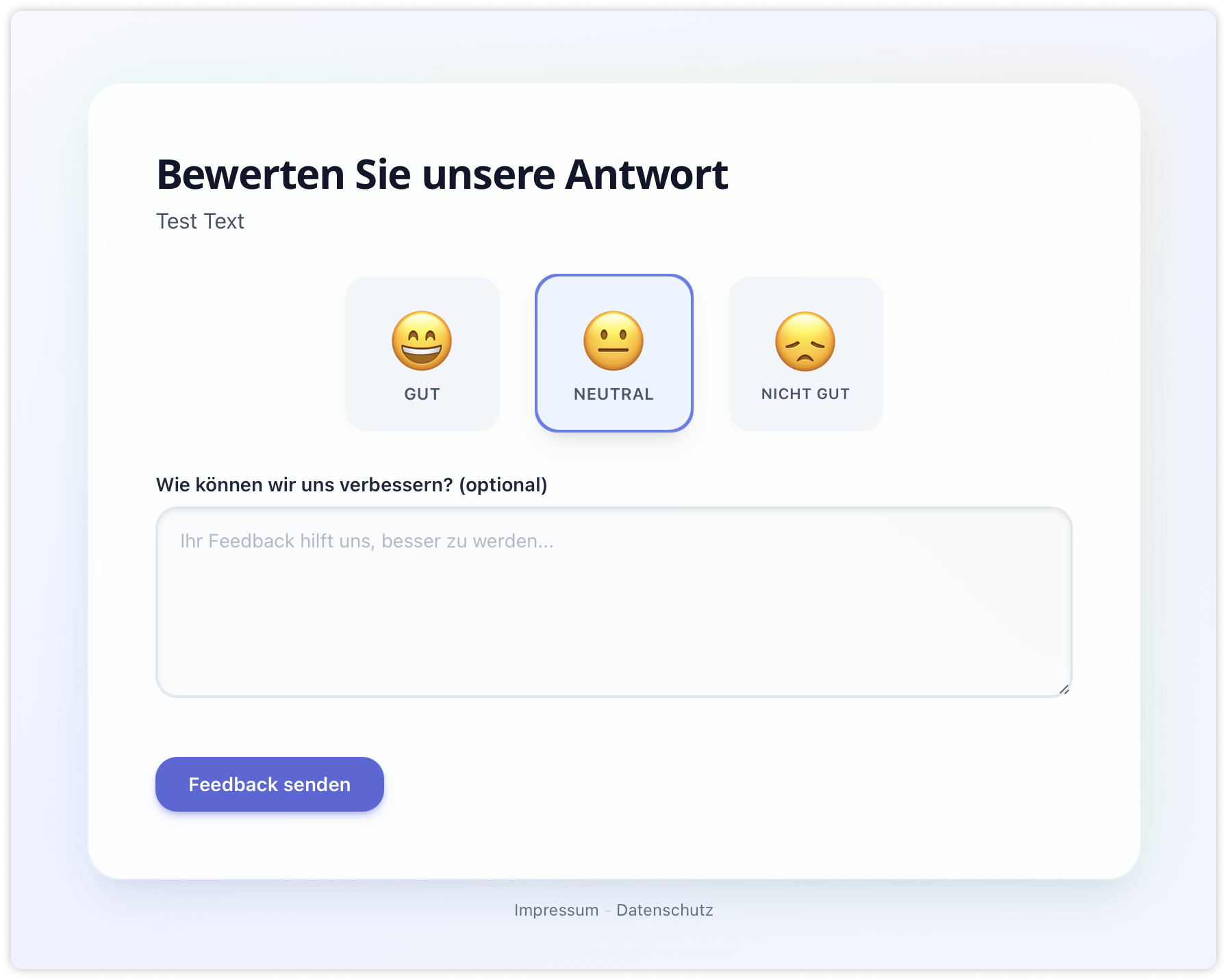 Customer Satisfaction Form DE